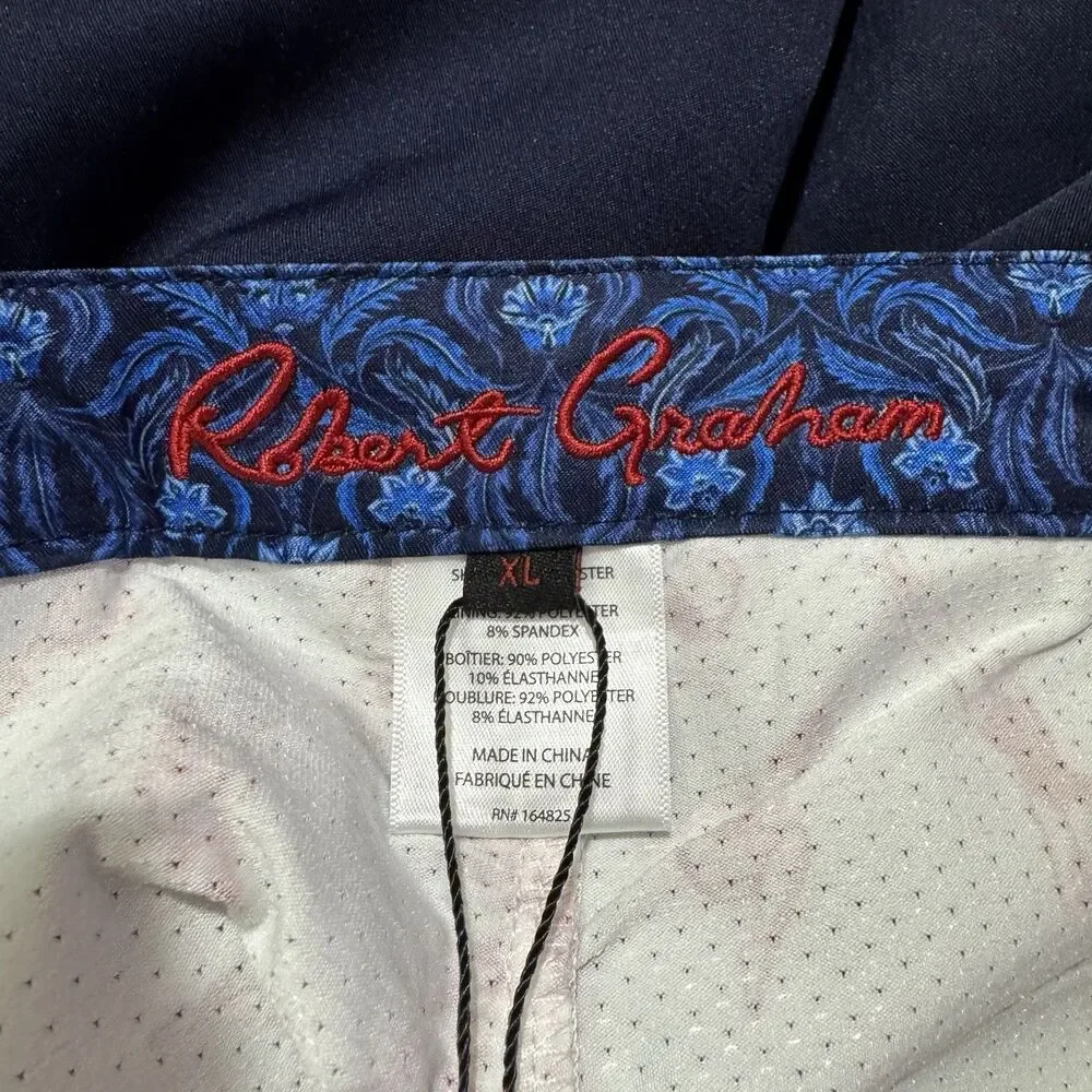 ROBERT GRAHAM Swim Trunks Men's Sz XL Navy Blue Blazer Board Shorts NWT